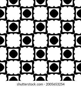 Seamless vector pattern in geometric ornamental style. Black and white pattern.
