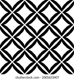 Seamless vector pattern in geometric ornamental style. Black and white pattern.
