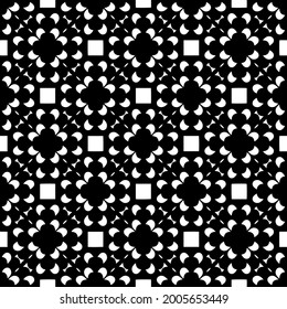 Seamless vector pattern in geometric ornamental style. Black and white pattern.
