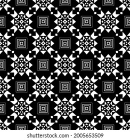 Seamless vector pattern in geometric ornamental style. Black and white pattern.
