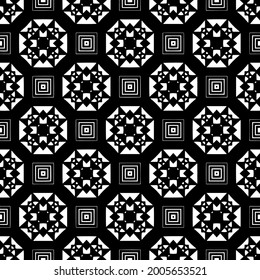 Seamless vector pattern in geometric ornamental style. Black and white pattern.
