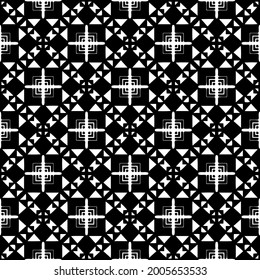 Seamless vector pattern in geometric ornamental style. Black and white pattern.
