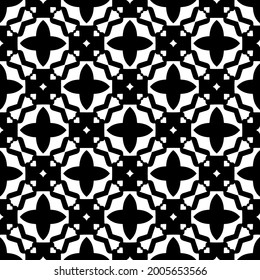 Seamless vector pattern in geometric ornamental style. Black and white pattern.
