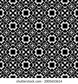 Seamless vector pattern in geometric ornamental style. Black and white pattern.

