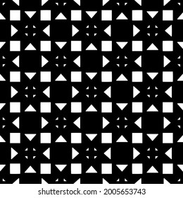 Seamless vector pattern in geometric ornamental style. Black and white pattern.
