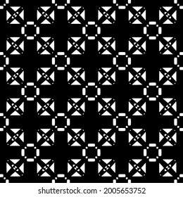 Seamless vector pattern in geometric ornamental style. Black and white pattern.

