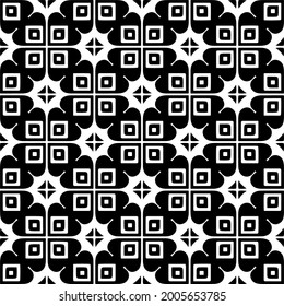 Seamless vector pattern in geometric ornamental style. Black and white pattern.
