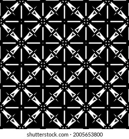 Seamless vector pattern in geometric ornamental style. Black and white pattern.
