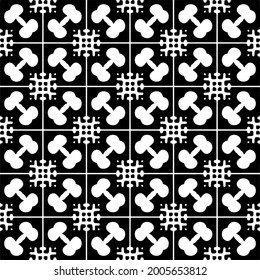 Seamless vector pattern in geometric ornamental style. Black and white pattern.
