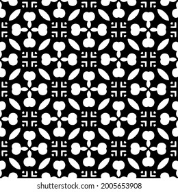Seamless vector pattern in geometric ornamental style. Black and white pattern.
