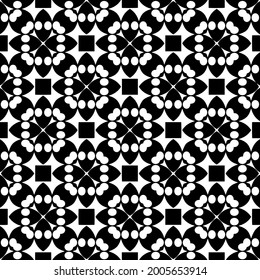 Seamless vector pattern in geometric ornamental style. Black and white pattern.
