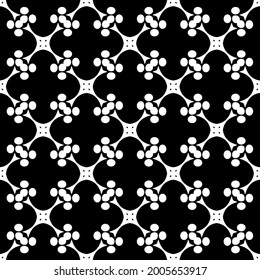 Seamless vector pattern in geometric ornamental style. Black and white pattern.
