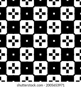 Seamless vector pattern in geometric ornamental style. Black and white pattern.
