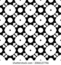 Seamless vector pattern in geometric ornamental style. Black and white pattern.