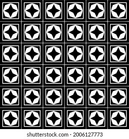 Seamless vector pattern in geometric ornamental style. Black and white pattern.