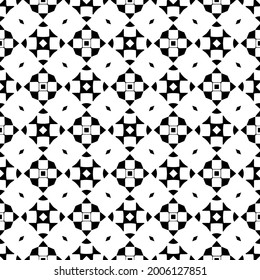 Seamless vector pattern in geometric ornamental style. Black and white pattern.