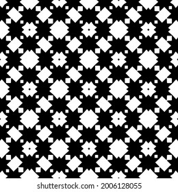 Seamless vector pattern in geometric ornamental style. Black and white pattern.