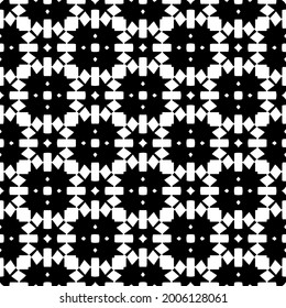 Seamless vector pattern in geometric ornamental style. Black and white pattern.