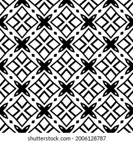 Seamless vector pattern in geometric ornamental style. Black and white pattern.