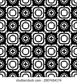 Patrón vectorial sin foco en estilo ornamental geométrico. Patrón blanco y negro.