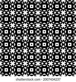 Seamless vector pattern in geometric ornamental style. Black and white pattern.