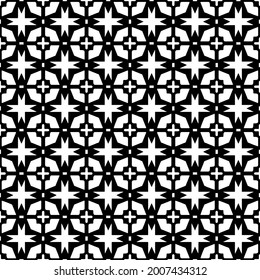 Seamless vector pattern in geometric ornamental style. Black and white pattern.