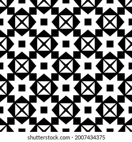 Seamless vector pattern in geometric ornamental style. Black and white pattern.