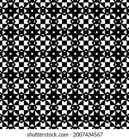 Seamless vector pattern in geometric ornamental style. Black and white pattern.