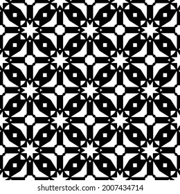 Seamless vector pattern in geometric ornamental style. Black and white pattern.