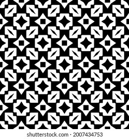 Seamless vector pattern in geometric ornamental style. Black and white pattern.