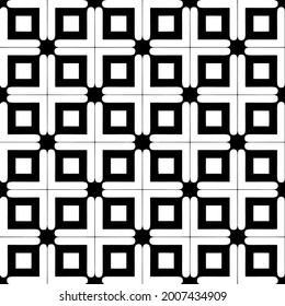 Seamless vector pattern in geometric ornamental style. Black and white pattern.