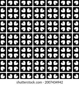 Seamless vector pattern in geometric ornamental style. Black and white pattern.