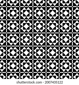 Seamless vector pattern in geometric ornamental style. Black and white pattern.