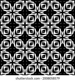 Seamless vector pattern in geometric ornamental style. Black and white pattern.