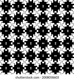 Seamless vector pattern in geometric ornamental style. Black and white pattern.