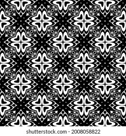 Seamless vector pattern in geometric ornamental style. Black and white pattern.