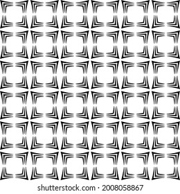 Seamless vector pattern in geometric ornamental style. Black and white pattern.