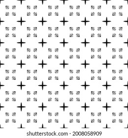 Seamless vector pattern in geometric ornamental style. Black and white pattern.