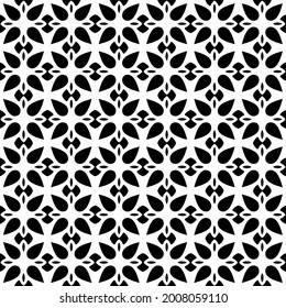 Seamless vector pattern in geometric ornamental style. Black and white pattern.