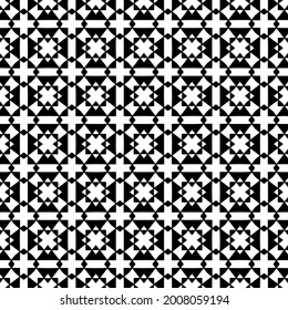 Seamless vector pattern in geometric ornamental style. Black and white pattern.