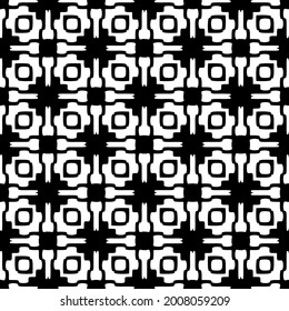 Seamless vector pattern in geometric ornamental style. Black and white pattern.