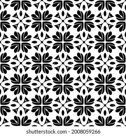 Seamless vector pattern in geometric ornamental style. Black and white pattern.