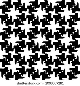 Seamless vector pattern in geometric ornamental style. Black and white pattern.