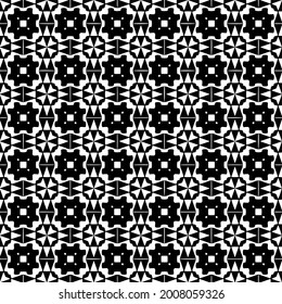 Seamless vector pattern in geometric ornamental style. Black and white pattern.