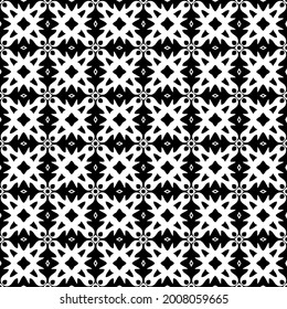 Seamless vector pattern in geometric ornamental style. Black and white pattern.