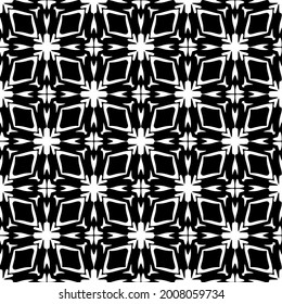 Seamless vector pattern in geometric ornamental style. Black and white pattern.