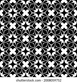 Seamless vector pattern in geometric ornamental style. Black and white pattern.