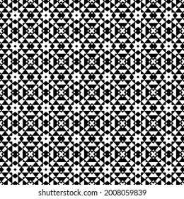 Patrón vectorial sin foco en estilo ornamental geométrico. Patrón blanco y negro.