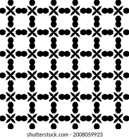 Seamless vector pattern in geometric ornamental style. Black and white pattern.