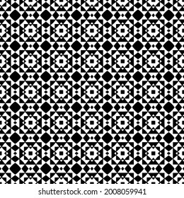 Seamless vector pattern in geometric ornamental style. Black and white pattern.